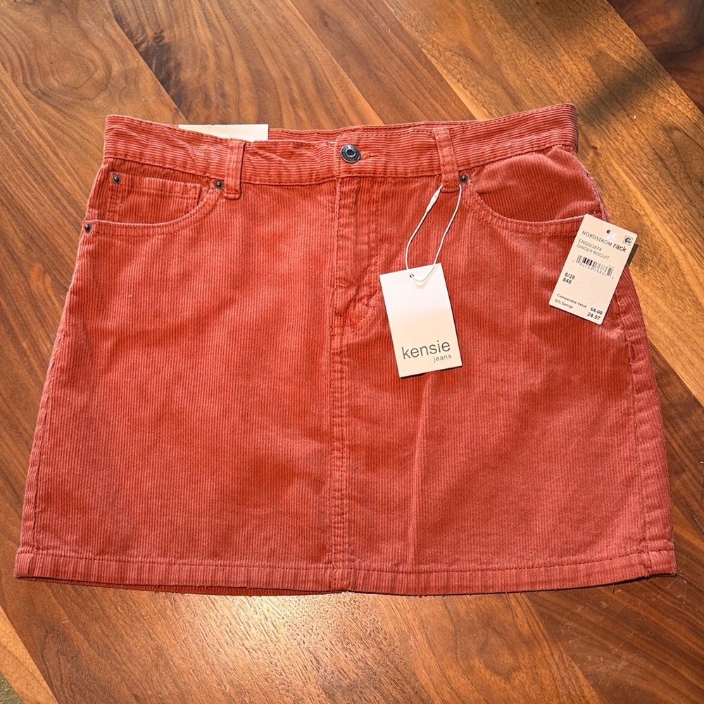 Kensie Women's Mini Corduroy Skirt - Warm Rust